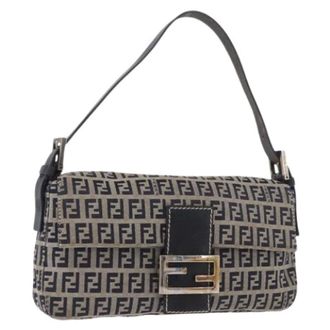 Fendi Pre-owned Zucchino Canvas Shoulder Bag - Dames - Pre-owned - Veelkleurig - Maat: ONE Size Leer