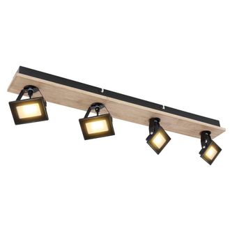Netlighting Joya Ceiling Spotlight Bar Matt Black Satined Glass Shade 4x LED 3000K