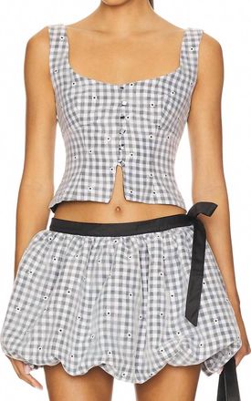 Majorelle London Micah Top In Black & White Gingham