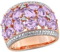 Delmar Rose de France Amethyst & Diamond Dome Ring in Purple at Nordstrom Rack, Size 8