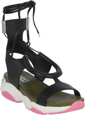 Ferragamo Womens Lace-Up Flat Sandals In Black