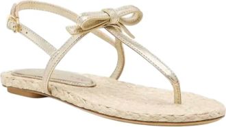 Stuart Weitzman Womens Felicity Espadrille Thong Sandals In Light Gold