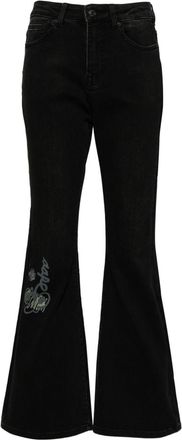Aape By A Bathing Ape high-waisted flared jeans - women - Cotton/Polyester/Viscose/Spandex/Elastane - S - Black