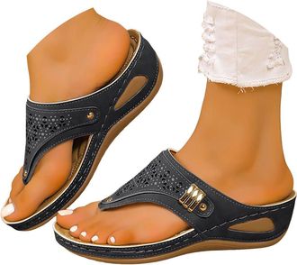 Generic Comfortable Orthopedic Slippers for Women with Arch Support Flip Flops Open Toe Thong Sandals Women Dressy Summer Flat 2026 Ladies Cute Beach Shoes Ou