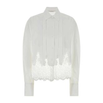 Ermanno Scervino Shirts, female, White, Size: 2XS Poplin Shirt