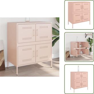 vidaXL Armadio con ante - vidaXL Credenza Rosa 68x39x79 cm in Acciaio - Armadio con scomparti