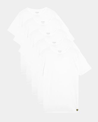 Lyle & Scott T-shirt in Wit (5-Pack)