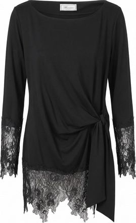 Blumarine Jersey Tunic With Lace Ruffles