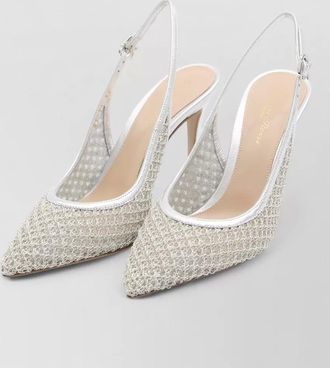 Gianvito Rossi slingback pumps metallic leather sheer