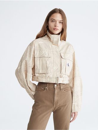 Calvin Klein Jeans Calvin Klein Womens Cropped Belted Utility Jacket - Neutral - XS