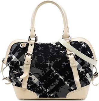 Burberry Pre-owned Foley Satchel - Dames - Vintage Handtas - Grijs - ONE Size - Leer - Vintage