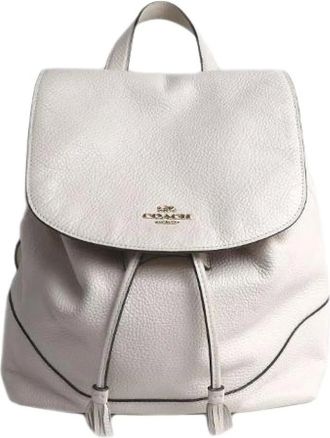 Coach Pre-owned Backpacks, female, White, Size: ONE SIZE Pre-owned Elle Leather Backpack