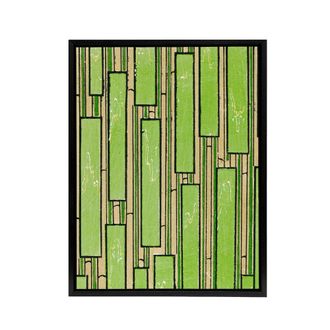 Artery8 Green Bamboo Vintage Pattern Framed Canvas Wall Art Print Furuya Korin | Size: W24 x H32