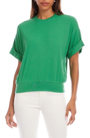 Karen Kane Cuffed Sleeve Rib T-Shirt in Kelly Green at Nordstrom, Size Small