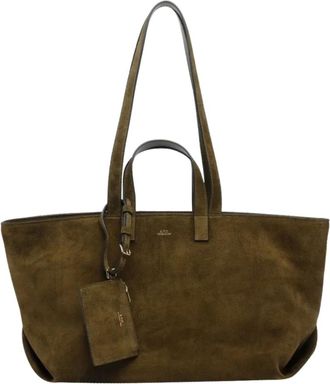 A.P.C. Tote Bags, female, Green, Size: ONE SIZE Le Drummer Bag