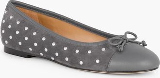 Talbots Blair Studded Suede Ballet Flats - Kendall Grey - 7 1/2 M Talbots