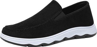 Generic Slip On Trainers Men Size 10 | Mens Walking Shoes Mesh Track Shoes Round Toe Golf Shoes Solid Color Gym Shoes Low Top Yoga Shoes Jogging Shoes Fashion