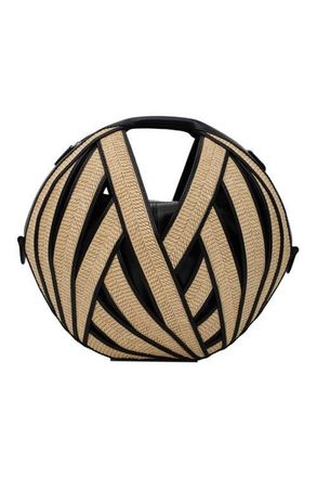 Perrin Paris Le Panier Handbag Raphia in Raphia Beige /Black at Nordstrom