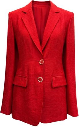 Maliparmi Giacca in lino a due bottoni - Dames - Blazers - Rood - XL - Linnen - Jassen