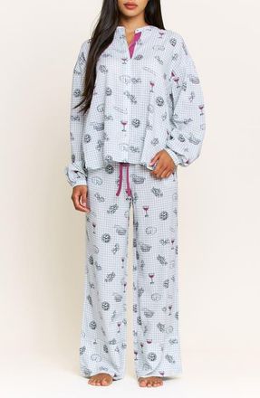 Honeydew Intimates Good Life Pajamas in Cool Blue Picnic at Nordstrom, Size X-Large