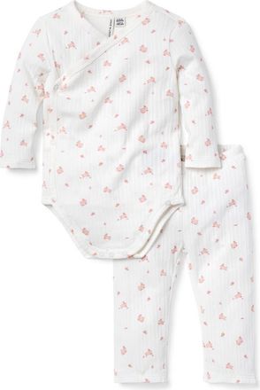 Janie and Jack Baby Bunny Pointelle Wrap Matching Set in Pink at Nordstrom, Size Newborn