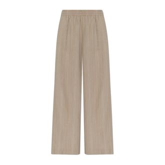 Golden Goose Wide Trousers, female, Beige, Size: 2XS Pinstripe Trousers
