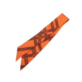 Herm&egrave;s Pre-owned Scarves, female, Orange, Size: ONE SIZE Pre-owned Twilly Scarf