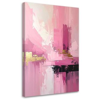 Feeby Cuadro Sobre Lienzo Abstracci&oacute;n Moderna Rosa 70x100