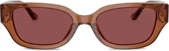 Coach logo-plaque square sunglasses - women - Acetate - 53 - Brown