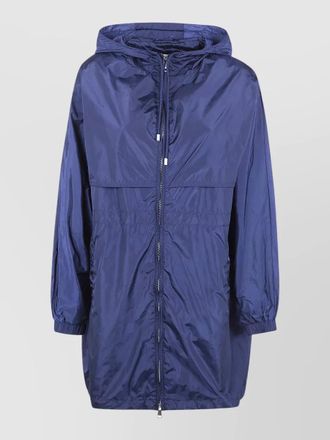 Semicouture nylon hooded parka long length jacket