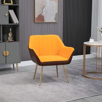 HOMCOM Butaca de sal&oacute;n 64x62x72.5 cm amarillo