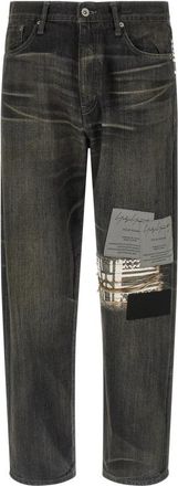 Yohji Yamamoto Savage Denim DP Basic Pants - Heren - Loose Fit Jeans - Zwart - L - Denim - Jeans