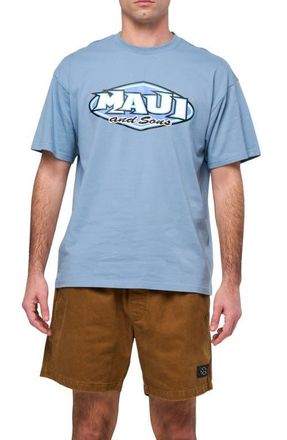 Maui and Sons Diamond Boxy Fit Logo Graphic T-Shirt in Blue at Nordstrom, Size Xx-Large