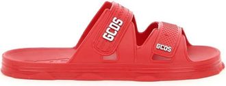 GCDS Red Logo Rubber Slides, Brand Size 41 ( US Size 8 )