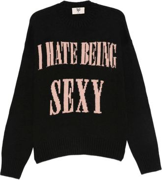 Aniye By slogan-intarsia jumper - Black