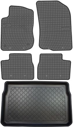 OEM Juego De Alfombrillas De Goma Para Coche Y Alfombrilla Para Maletero Para Peugeot 208 Hatchback (de Marzo De 2012 A Mayo De 2019)