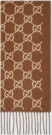 Gucci GG Cashmere Scarf, Beige, Cashmere