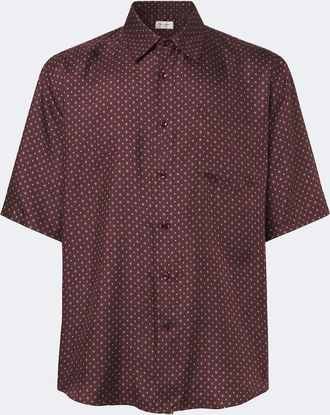 Saint Laurent Camicia in twill di seta con stampa