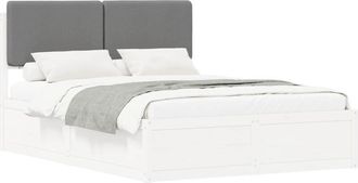 vidaXL Estructura De Cama Con Cabecera Tapizada Gris Claro Vidaxl