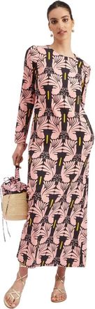 La DoubleJ Lange Mouw Swing Jurk - Dames - Maxi kleedjes - Veelkleurig - 2XS - Kleedjes