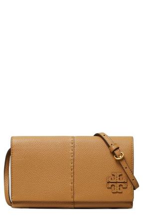 Tory Burch McGraw Leather Wallet Crossbody in Tiramisu at Nordstrom