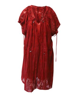 Iro midi-jurk met vetersluiting in rode polyester