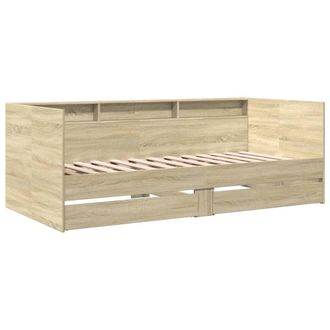 vidaXL Sof&aacute; Cama Con Cajones Sin Colch&oacute;n Roble Sonoma 100x200 Cm Vidaxl