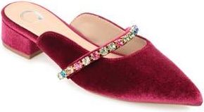 Journee Collection Jewel Embellished Pointed Toe Mule in Berry at Nordstrom Rack, Size 6.5