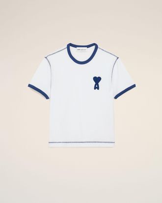 Ami White Cotton Ami De Coeur Knitted Patch T-shirt White - XXXL - Unisex