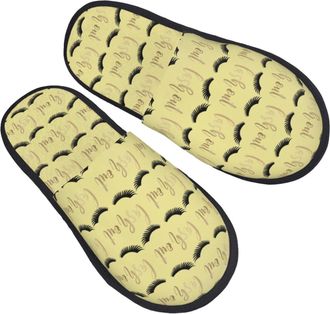 Generic Slipper Eyelash Soft Fuzzy Slippers Cozy Cotton Slipper For Hotel Indoor Guest Room M