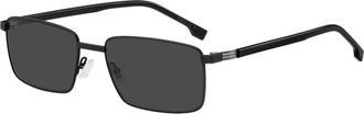 HUGO BOSS Grey Rectangular Mens Sunglasses BOSS 1700/S 0003/IR 57