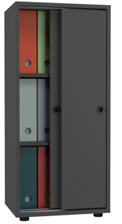 ebuy24 Armario De Oficina Vcm Con 3 Compartimentos Armario De Archivo Moderno Con Puertas Correderas Dimensiones Aprox. Al. 109 X An. 49 X T. 38 Cm - Ulas 3 