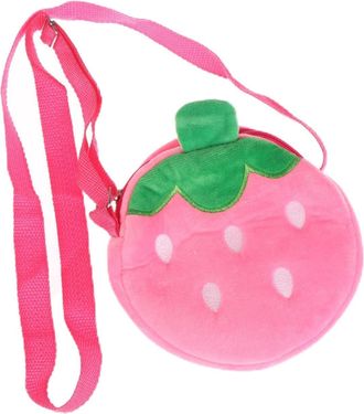 Generic Cartoon Strawberry Plush Crossbody Bag Cute Strawberry Shoulder Bag Phone BagsCoin Pouch Wallet for Kid Adults Gift