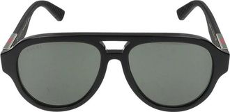 Gucci Gg 2088S Aviator Zonnebril - Heren - Zonnebrillen - Zwart - 55 MM - Accessoires